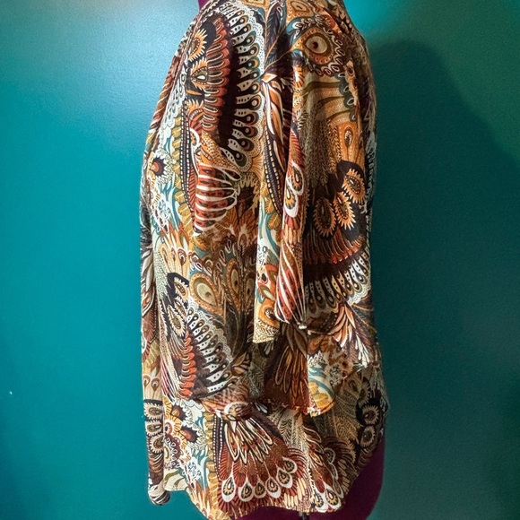 Sara Michelle Paisley Open-Front Cardigan With Tank Top - Picture 2 of 4